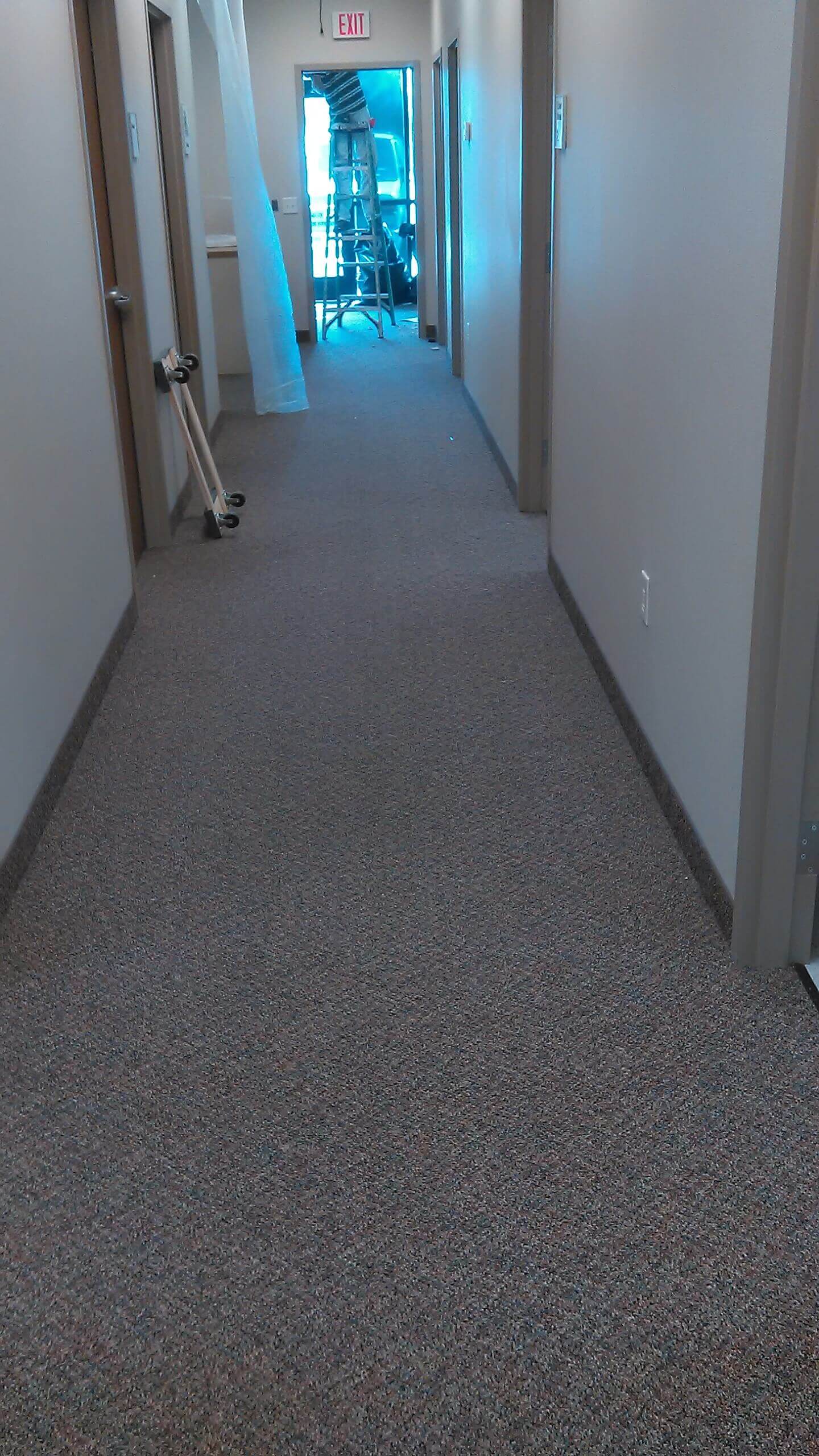 before hallway in carpet