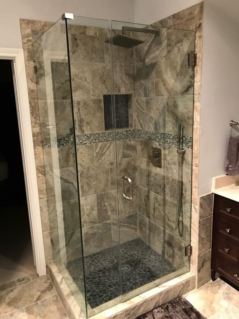 completed tiled shower