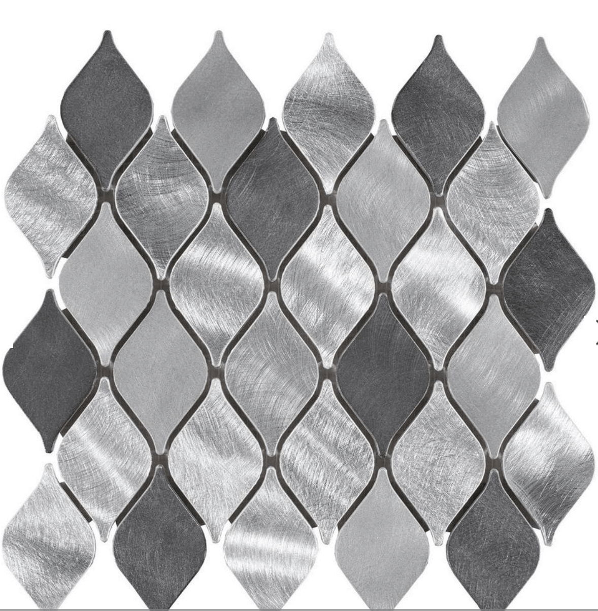 metallic backsplash tile